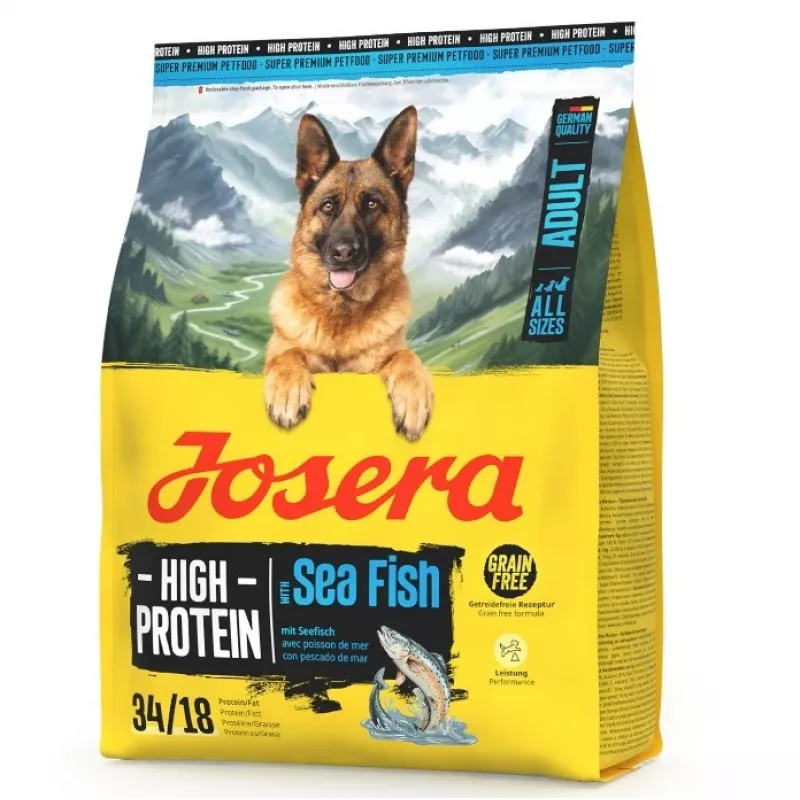 Trockenfutter für Hunde JOSERA High Protein Adult Sea Fish 3 kg — proteinreiche Rezeptur für ausgewachsene Hunde mit Fisch