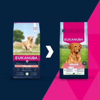 Trockenfutter für Hunde EUKANUBA Senior Large Lamb and Rice 12 kg — für große ältere Hunde, 24 % Protein, 12 % Fett