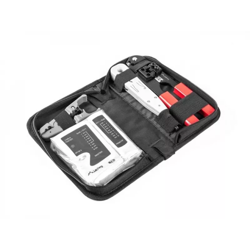LANBERG Netzwerk-Werkzeugset Tester Abisolierer Crimpzange NT-0301 – RJ-12-Stecker-Unterstützung