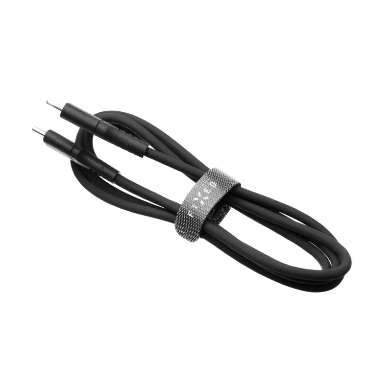 FIXED Liquid Silicone Kabel USB-C/USB-C, 0,5m, 60W, Schwarz | Fixed