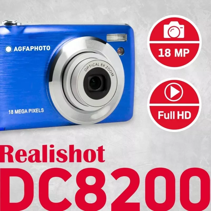 Agfa Photo DC8200 Blau + Tasche + SD-Karte 16 GB