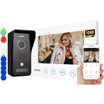 VIDEO INTERCOM EURA VDP-42A3 GAMMA+ weiß Monitor TUYA