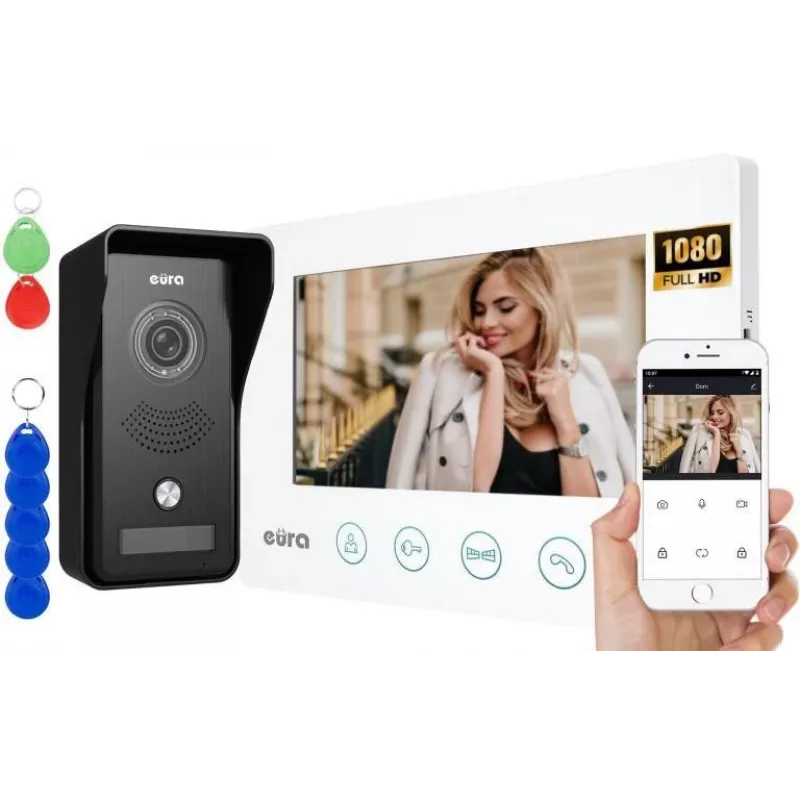 VIDEO INTERCOM EURA VDP-42A3 GAMMA+ weiß Monitor TUYA
