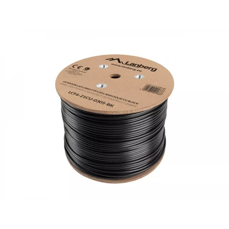 Lanberg LCF6-21CU-0305-BK Netzwerkkabel Schwarz 305 m Cat6 F/UTP (FTP) Außenbereich