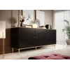 GLAMOUR Kommode 180x40x75,5 cm, schwarz matt + gold