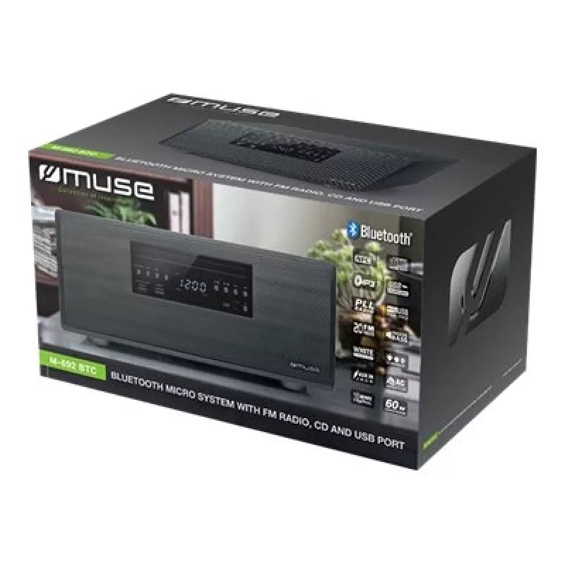 Muse | Bluetooth Micro System | M-692 BTC | Ja | 2 x 30 W | Bluetooth | Schwarz | NFC-Funktionen | Drahtlose Verbindung
