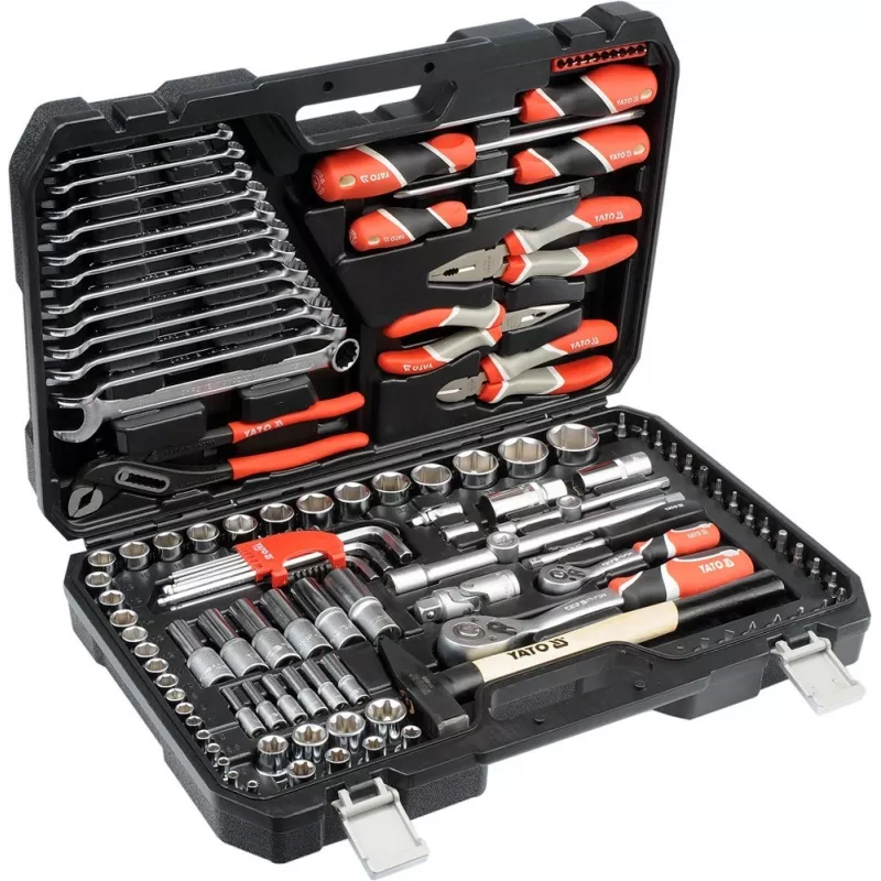 Yato YT-38901 XXL Schlüssel-/Werkzeugsatz, 1/4–1/2 Zoll, 122-teilig