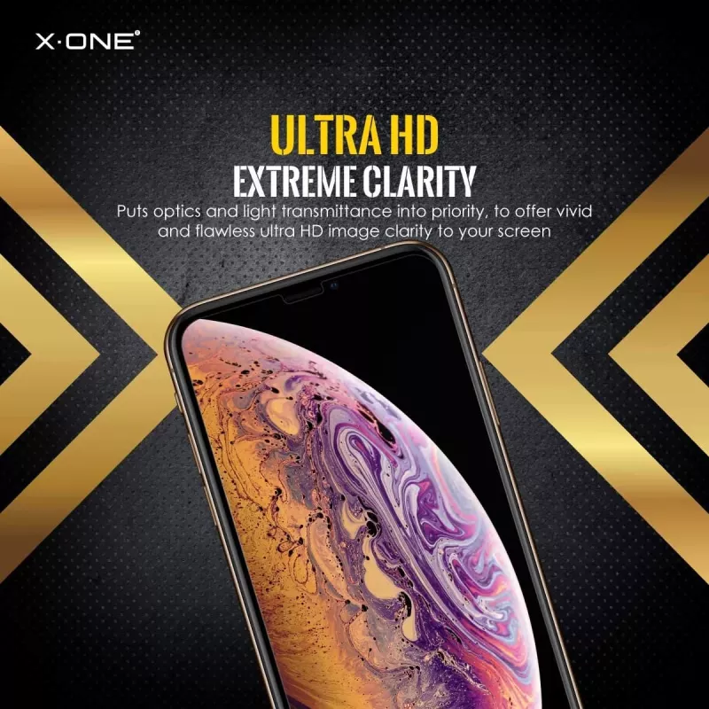 Bildschirmschutzfolie X-ONE Extreme Shock Eliminator für iPhone X — schwarz, stoßfest, langlebig