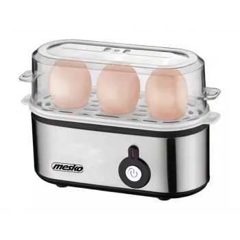 Mesko MS 4485 Eierkocher für 3 Eier 210 W Schwarz, Silber, Transparent