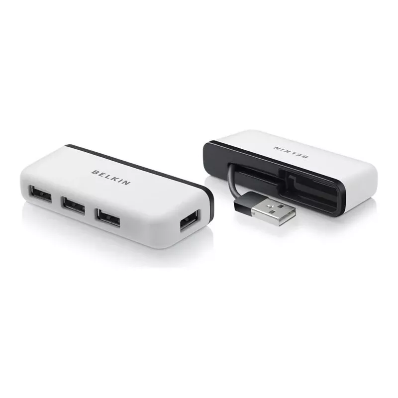 Belkin USB 2.0 4-Port Travel Hub, Silber, F4U021bt