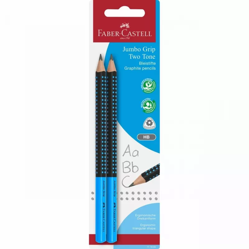 FABER-CASTELL Bleistift Jumbo Grip Two Tone 2xBS BK
