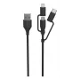 Ansmann Kabel USB auf 3in1 120cm Schwarz Micro-USB B