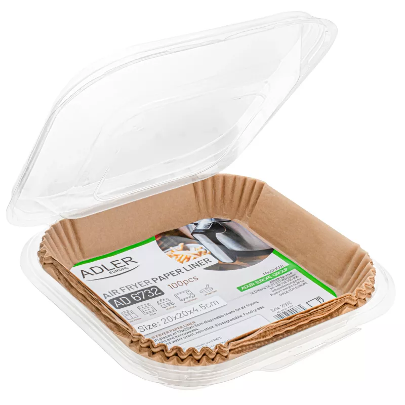Papier-Einlagen Adler AD 6732, 20 cm, 100 Stück — Einweg-Back- und Grill-Einlagen