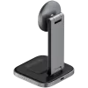SATECHI 3-in-1 faltbare Qi2 kabellose Ladestation (Space Grau) mit Typ A-, C-, G-Steckern