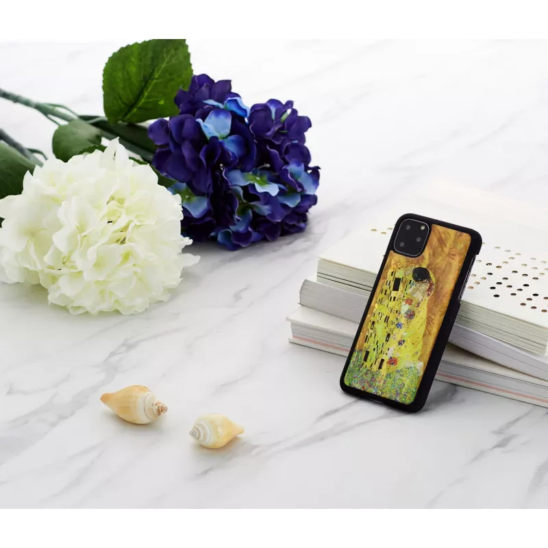 Smartphone-Hülle iKins für iPhone 11 Pro Max – schwarzes Kuss-Design, Schutzcover