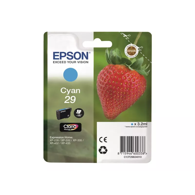 Epson Strawberry 29 C Tintenpatrone 1 Stück Original Standard-Reichweite Cyan