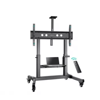 TV-Ständer ONKRON TS1991E-B mobiler Bodenständer für 55–100-Zoll-Fernseher, schwarz, Höhe 1100–1600 mm, 130 kg, VESA bis 1000×600
