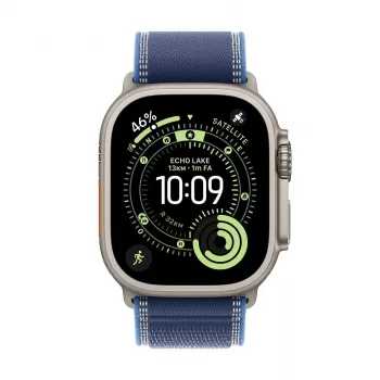 Apple Watch Ultra 3 GPS + Cellular 49mm Natural Titanium Gehäuse mit Blue/Bright Blue Trail Loop - S/M | Apple