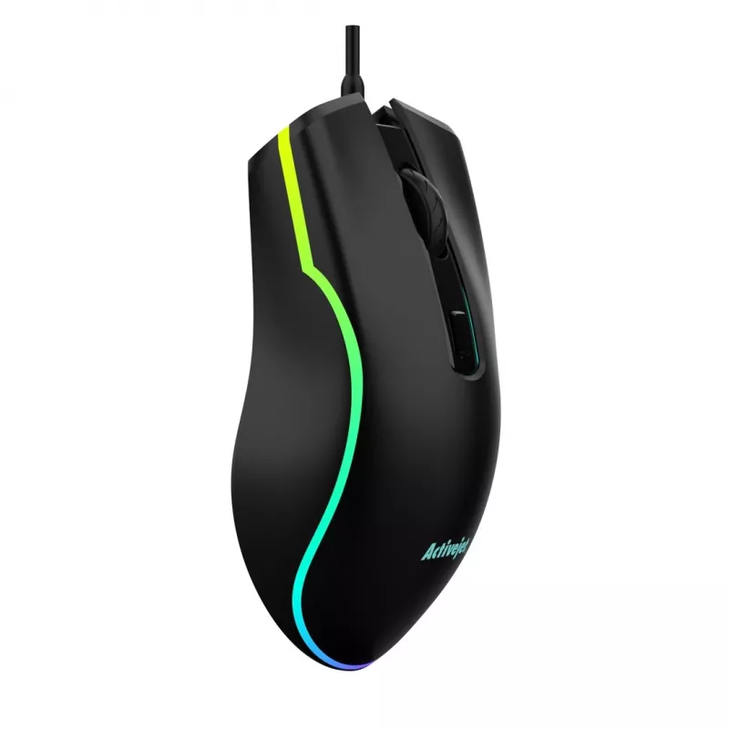 Kabelgebundene beheizte Gaming-Maus ActiveJet AMY-W390 — beidhändig, optisch 2000 DPI, USB Typ-A, 4 Tasten, schwarz
