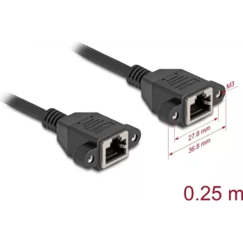 Netzwerkkabel DeLOCK 90782 Schwarz 0,25 m Cat6a S/FTP