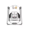 Babywippe Lionelo OTTO COZY Grau — kompakte Babywippe, weicher Sitz, Sicherheitsgurt