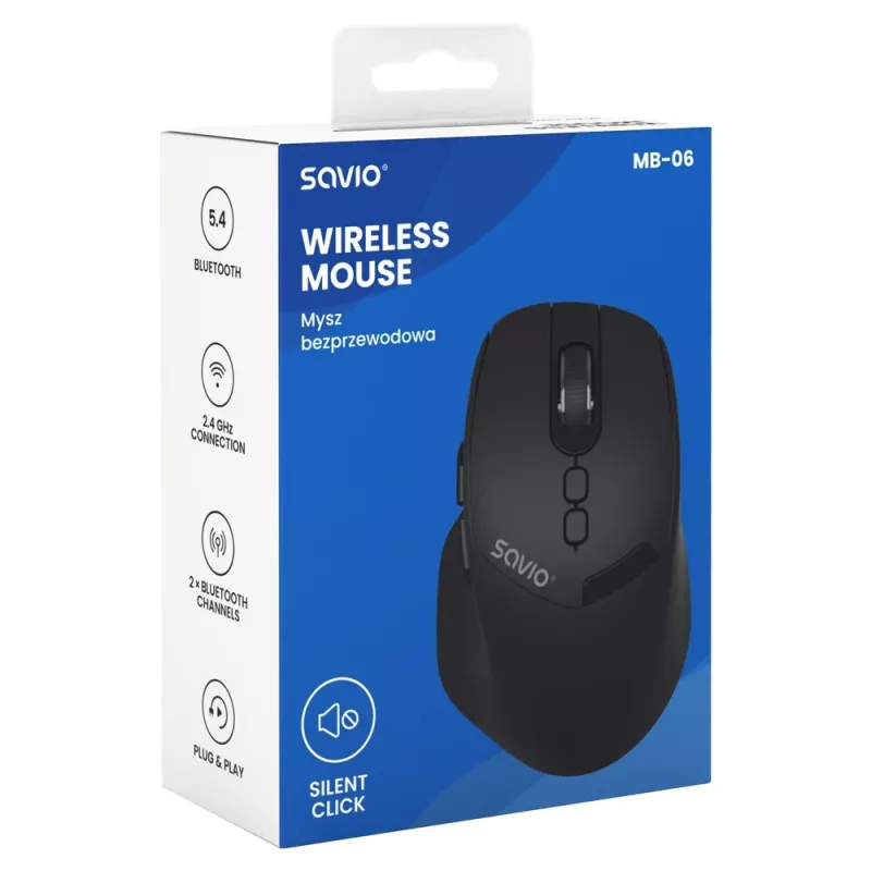 Savio MB-06 Maus Universal Beidhändig Bluetooth 3800 DPI