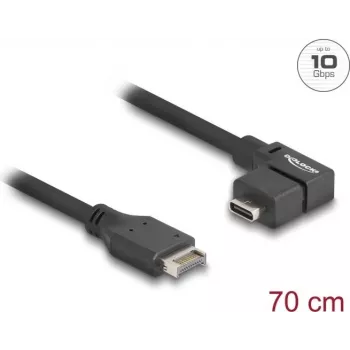 DeLOCK USB 10 Gbit/s Kabel Typ-E Key A 20-polig Stecker auf USB Typ-C Buchse abgewinkelt 70 cm