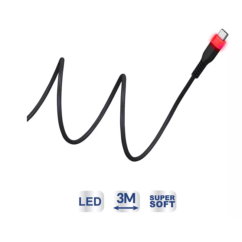 USB-C-Ladekabel SUBSONIC SA5601 3 m – Kompatibel mit PS5, Xbox, Nintendo Switch