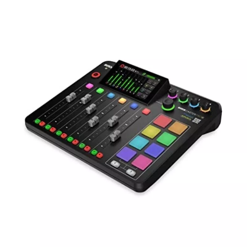 Studio-Controller RØDE Caster Pro II Schwarz — 4 XLR/TRS-Kombi, 4 Kopfhörerausgänge, 8 Pads, Touchscreen, Wi‑Fi, Bluetooth, USB‑C