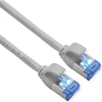 ROLINE S/FTP Patchkabel Cat.6A TPE PoE-tauglich verknotungsfrei Grau 2m - Netzwerk - CAT 6a (21.15.4312)