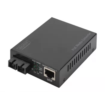 Digitus Gigabit PoE Medienkonverter, RJ45 / SC, SM, PSE