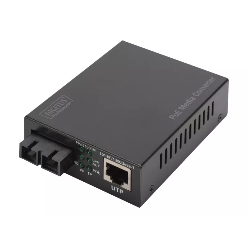 Digitus Gigabit PoE Medienkonverter, RJ45 / SC, SM, PSE