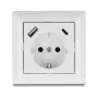 DeLOCK 11499 Steckdose Typ F mit USB-A und USB-C Weiß
