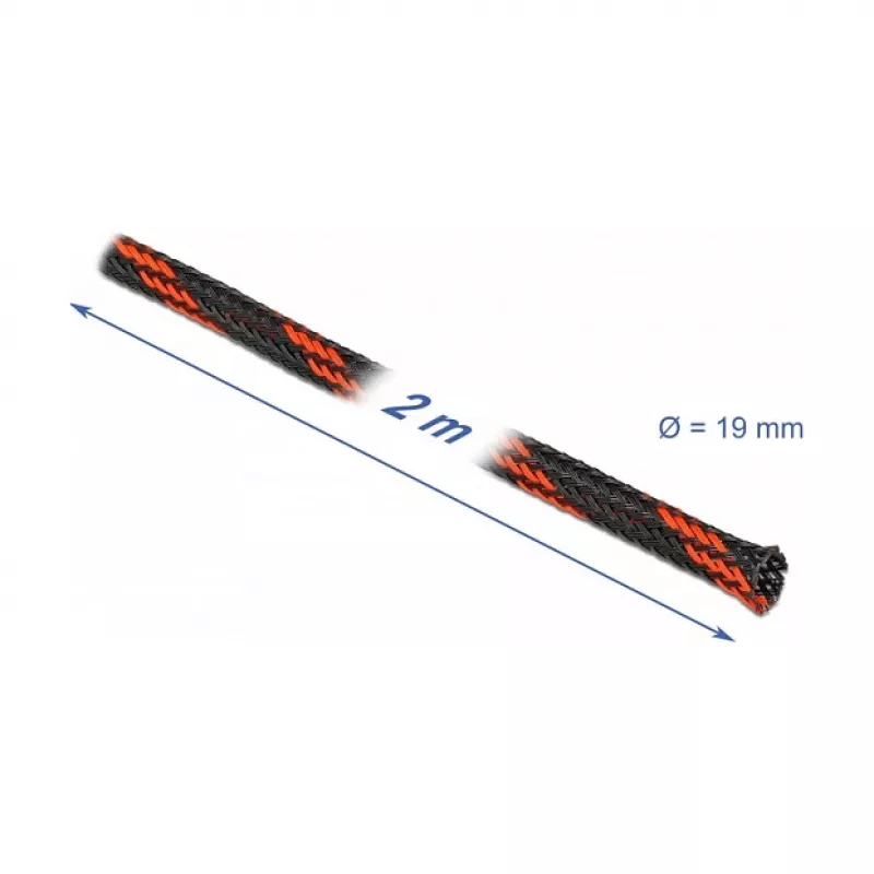 Kabelschutzschlauch DeLOCK 20743 Schwarz Rot