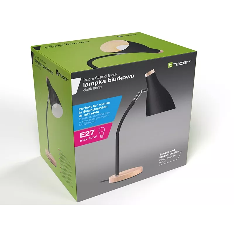 Tischlampe TRACER TRAOSW47237 Scandi Schwarz LED einstellbare Helligkeit, verstellbarer Arm