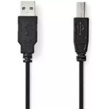 Nedis USB-Kabel | USB 2.0 | USB-A-Stecker | USB-B-Stecker - 10 W | 480 Mbit/s | vernickelt | 1,00 m | Rund | PVC | Schwarz | Etikett