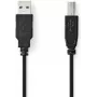 Nedis USB-Kabel | USB 2.0 | USB-A-Stecker | USB-B-Stecker - 10 W | 480 Mbit/s | vernickelt | 1,00 m | Rund | PVC | Schwarz | Etikett