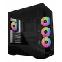 PC-Gehäuse Lian Li Vector V100 Midi Tower – Schwarz mit Seitenfenster, unterstützt 3×120-mm-Seitenlüfter + 1×120-mm-Hecklüfter, 3,5-Zoll-HDD, 2,5-Zoll-SSD, 235,5×446×484,6 mm