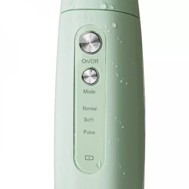 Kabelloser Munddusche Haxe RUBIS HX 716 – Wasserdruck 30–90 psi, 3 Leistungsstufen, 0,165 l Tank, 4 Aufsätze, grün