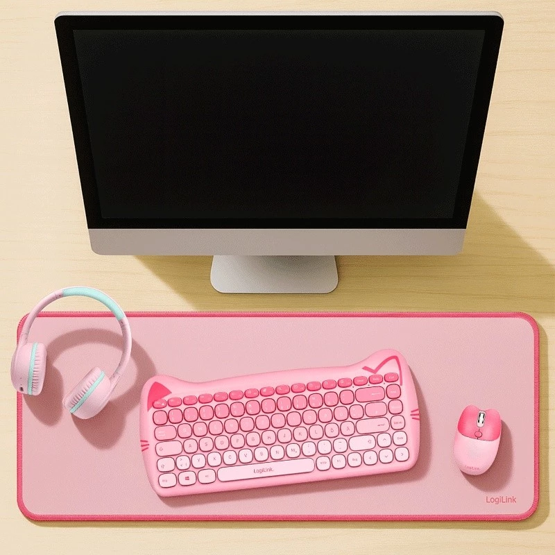 XXL Schreibtischunterlage für Maus und Tastatur, pink