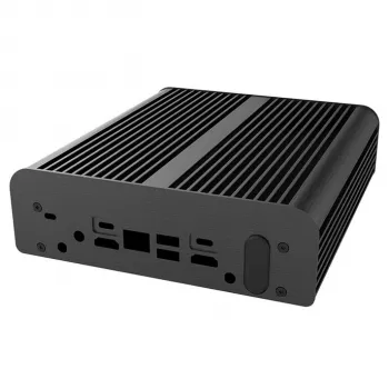 Computergehäuse Akasa Newton RC kompaktes lüfterloses Gehäuse für ASUS NUC 14 Pro, Mini ITX, Schwarz