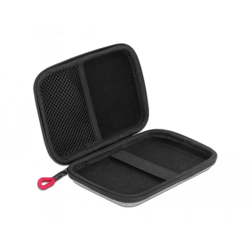 DeLOCK Schutztasche für 2,5-Zoll-SSDs, externe Gehäuse und Festplatten bis 12 x 8 x 2 cm