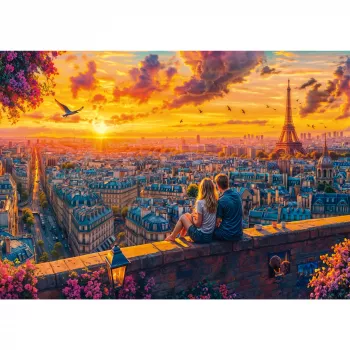 Puzzle, Schmidt Spiele Parisian Rooftop Whispers — 1000 Teile