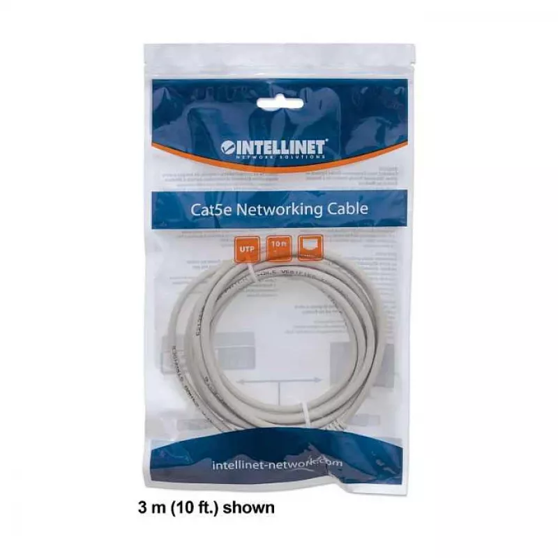Intellinet Netzwerk-Patchkabel, Cat6, 2 m, Grau, CCA, U/UTP, PVC, RJ45, vergoldete Kontakte, rastnasenschutz, Knickschutztülle, lebenslange Garantie