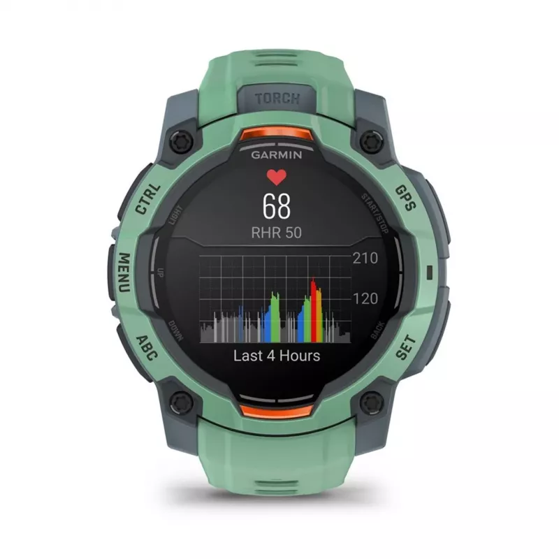 Garmin Instinct 3 AMOLED 3,05 cm (1,2) 45 mm Digital 390 x 390 Pixel Touchscreen Grün GPS (Satellit)