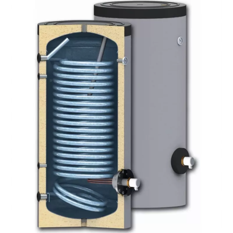 Sunsystem | SWPN200 | Emaillierter Warmwasserspeicher 200L mit Wärmetauscher 1,9 m