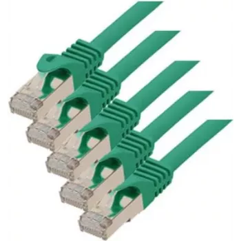 S/CONN RJ45-RJ45 Netzwerkkabel Grün Cat7 S/FTP ShiverPeaks 75511-0.5G-SET5