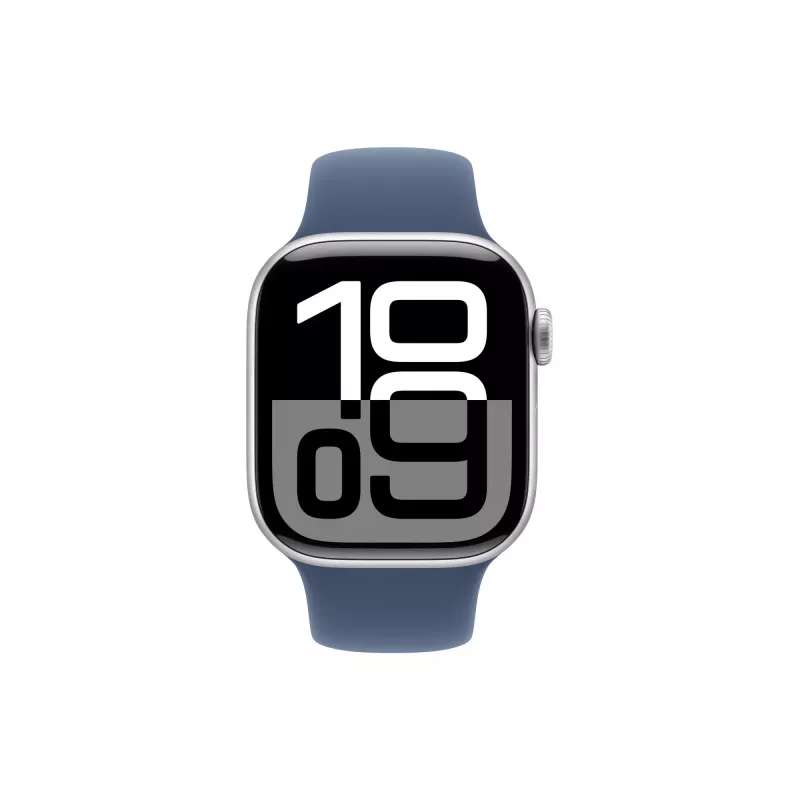 Apple Watch S10 Aluminium Cellular 42mm Silber (Sportarmband Denim) S/M