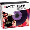EMTEC Vinyl Look - 10 x CD-R - 700 MB (80 Min) 52x - Blau, Gelb, Flieder, Grün, Pink - Slim Jewel Case