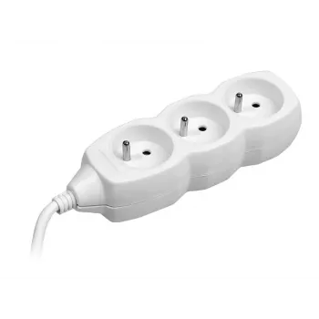 Tracer PowerCord Verlängerungskabel, 3 Steckdosen, 3 m, Weiß